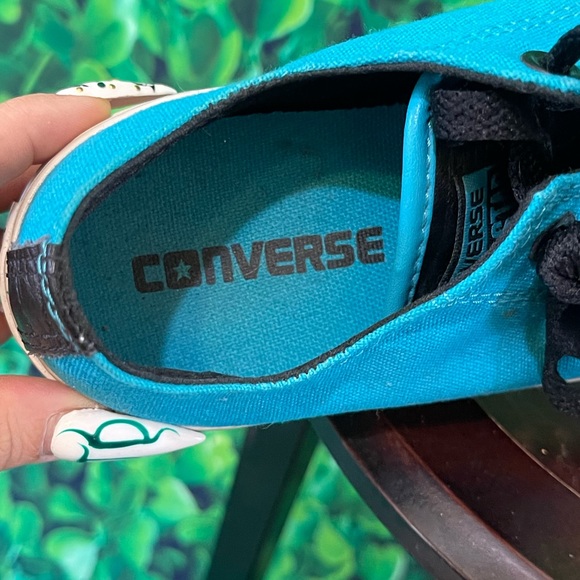 Vibrant Dark Aqua Converse Low Top Sneakers, Mens 5 Womens 7 - Picture 6 of 8
